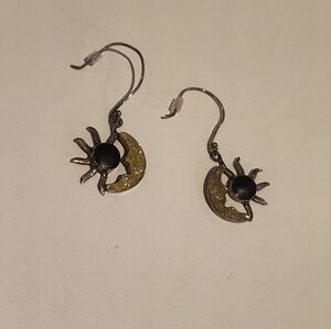 Gran Canaria Lava Moon & Sun Sterling Silver Earrings